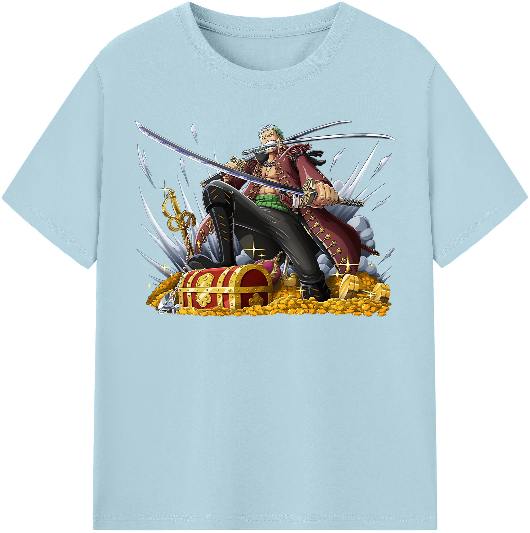 ワンピース ロロノア・ゾロ ONE PIECE Roronoa Zoro 綿100％半袖Tシャツ（フロントプリント）